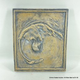 J. Little Cement Wall Plaque With Twig Releasing Seeds