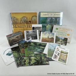 Claude Monet Collection Of Notecards, Postcards, Books, And Build Your Own Model Of Monet's Garden