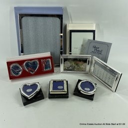 Seven Various Silver-Plated Picture Frames In Original Boxes Including One From Pottery Barn