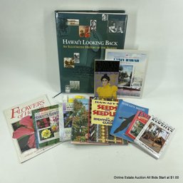 Collection Of Hawaii Books About History, Language, Culture, Postcards, And More