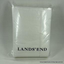 Lands End Double Full Size Flannel Sheet Set In White, New In Package