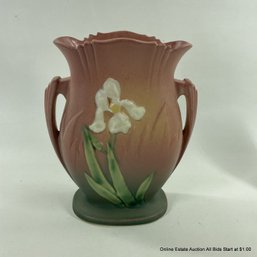 Roseville Pottery Pink Iris Vase 922-8