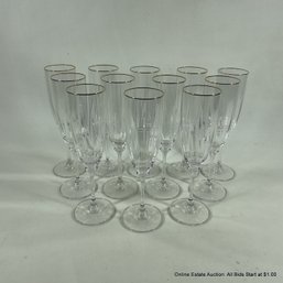 Set Of 12 Midas Gold By Mikasa  8.5' Champagne Flutes