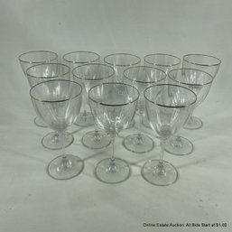 Set Of 12 Midas Gold By Mikasa 6 3/4' Wine Glasses