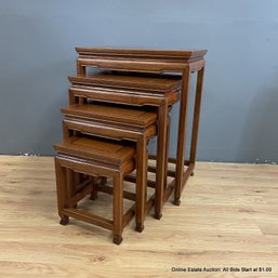 4 Piece Wood Nesting Tables (LOCAL PICKUP ONLY)