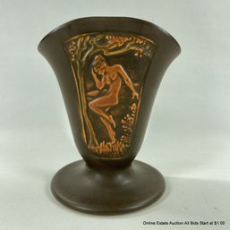 Roseville Rosecraft Panel 1926 Nude Fan Vase