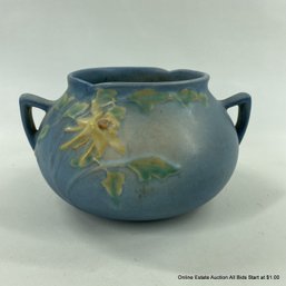 Roseville Pottery Blue Columbine Pot/planter 399-4