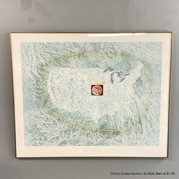 Alan Sonfist (american 1946-) Abstract With Planet Mixed Media Print Signed & #143/300 (LOCAL PICK UP ONLY)