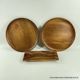 Wood Tray And Plates