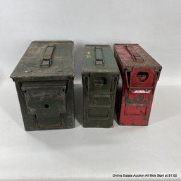 Three Vintage Ammunition Boxes