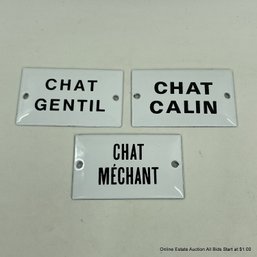 French Cat Name Plates