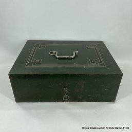 Heavy Duty Vintage Metal Lock Box With Key