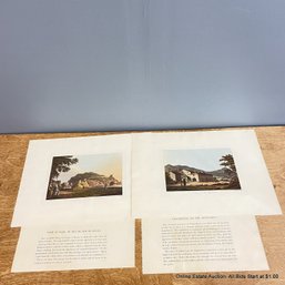 Two Hand-Tinted Etchings View At Lago, In The Island Of Ischia And Vallombrosa On The Appennines