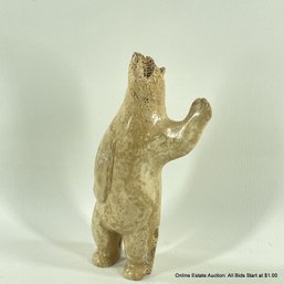 Chupak Juneau Alaska Carved Fossilized Bone Standing Bear