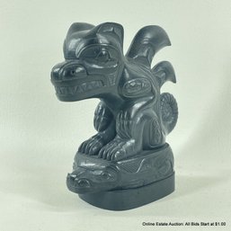 Ed Russ (1953-2006) Haida Carved Argillite Sculpture Signed