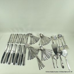 74 Piece Heirloom Sterling Damask Rose Sterling Silver Flatware Set Total Weight 2023 Grams