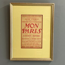 Vintage Framed Parisian Show Poster