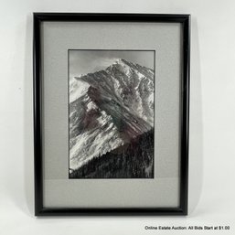 Framed Black & White Mountain Photo Unsigned