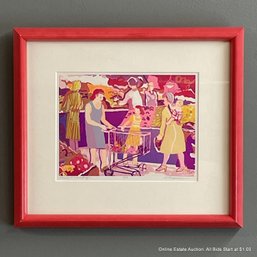 'Town & Country' Artist Proof Sally Robison In Bright Pink Frame