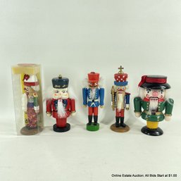 Vintage Nutcracker Ornaments And Figurines, Including Steinbach West Germany, One In Original Box