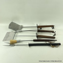 5-Piece MCM Long-Handled BBQ Tool Set By Androck