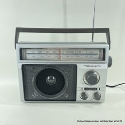 Vintage Radio Shack Realistic Battery Operated Portable AMFM Radio With Removable Cord