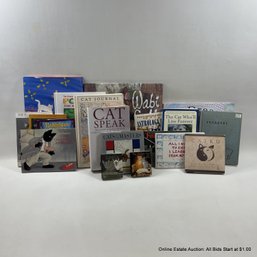 Large Collection Of Cat Themed Books And Journal