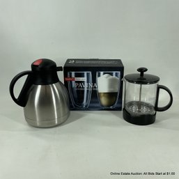 Bodum Thermo-Glasses, French Press,  Stainless Steel Carfe