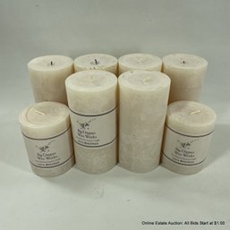 8 Piece Assortment Of 100 Pure Beeswax Pillar Candles From Big Dipper Wax Works