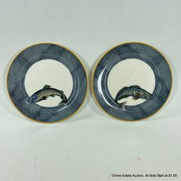 Pair Of Williams Sonoma English Angler Fish Plates