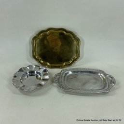 Three Small Metal Serving Trays One Beatriz Ball