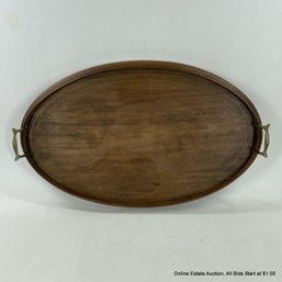 Wood Serving Tray With Brass Handles