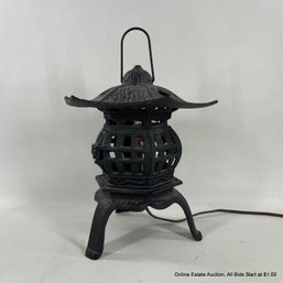 Cast Iron Japanese Style Snow Lantern Electrified Lamp