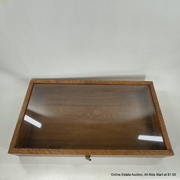 Handmade Oak Tabletop Display Case With Glass Lid