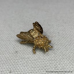 14K Yellow Gold Bee Brooch 4.79 Grams