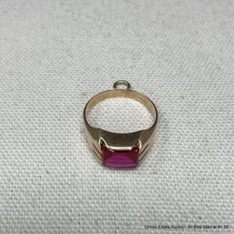 10K Yellow Gold & Ruby Ring With Pendant Ring Attached 5.9 Grams