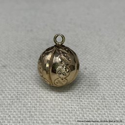 Antique Gold Plated Engraved Ball Pendant 4.8 Grams