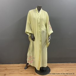 Valerie Stevens Kimono Style Sheer Robe With Embroidery, No Belt Included