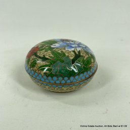 Chinese Cloisonne Round Trinket Box