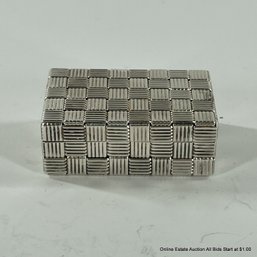 Tiffany & Co. Sterling Silver Woven Basket Motif Pill Box Total Weight 22 Grams