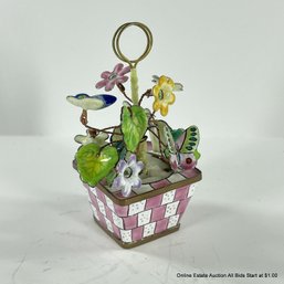 Empress Arts Enamel Flower Pot Photo Holder