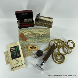 Gillette Bakelite Safety Razor Walter Busch Bakelite Razor Vibro-shave Electric Bakelite Razor