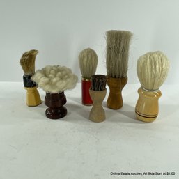6 Vintage Shaving Brushes Wood Metal And Bakelite Handles