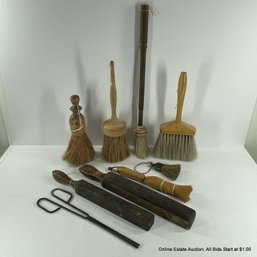 Lot Of Assorted Brushes Razor Strops And Other Hand Tools