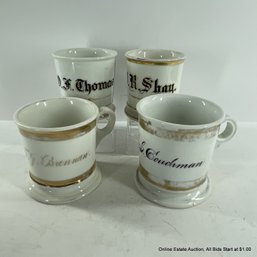 4 Personalized Antique Shaving Mugs One Is Limoges