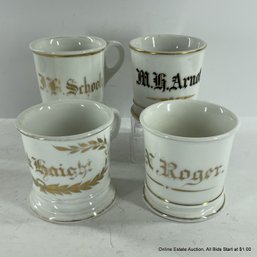 4 Antique Gold Name Mugs France And Austria