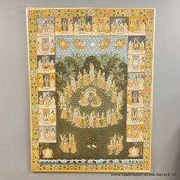 Pichwai Painting On Silk Of Shri Krishna Rasa Leela (LOCAL PICKUP ONLY)