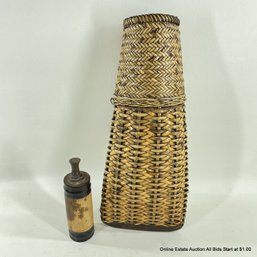 Indonesian Straw Basket And Bamboo