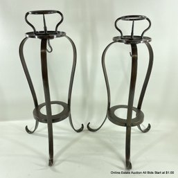 Antique Japanese Shokudai Bronze Candlestands 19.5'Tall (LOCAL PICKUP ONLY)