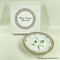 Flora Danica By Royal Copenhagen Salad Plate In Oscalis Acetosella Var. Coerulea D. L. In Original Box